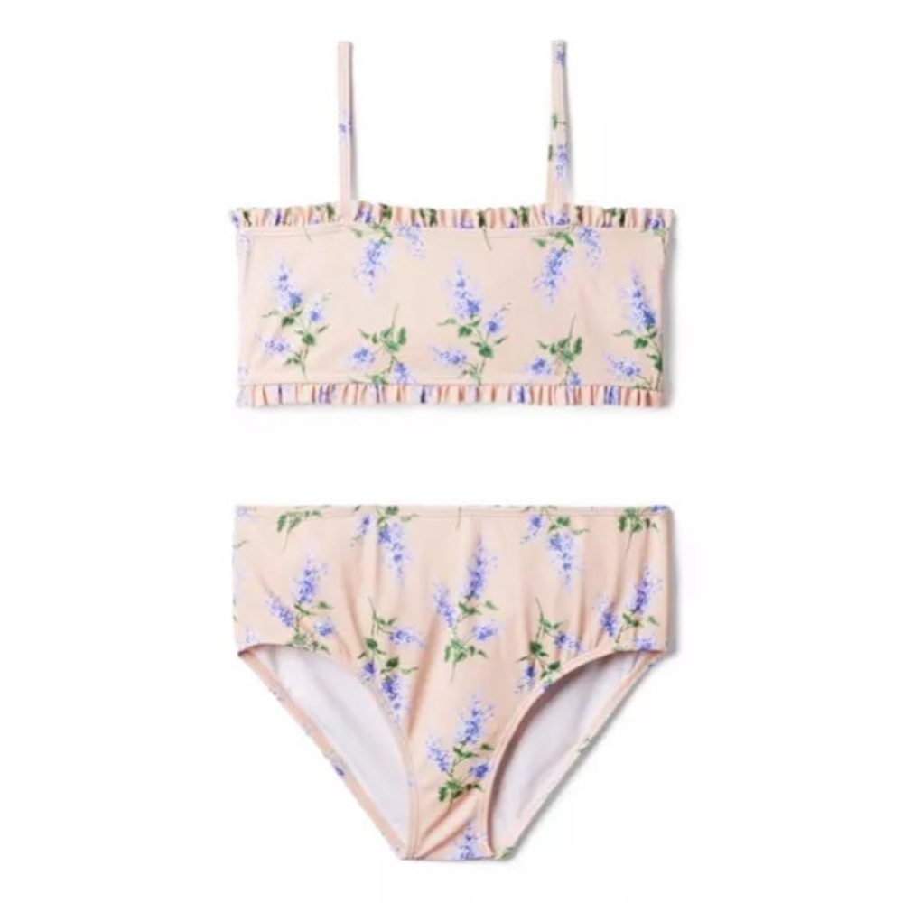 JANIE and JACK RECYCLED FLORAL SMOCKED 2 PIECE SWIMSUIT